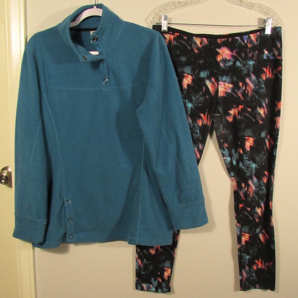 Teal Butter Fleece & Tuff Athletics Multicolor Leggings